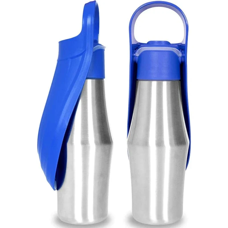 Große Hundewasserflasche aus Edelstahl, tragbarer Hundewassernapf für den Außenbereich, Welpen-Reisewasserbecken, Heimtierbedarf für alle Hunderassen