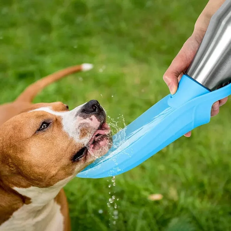Große Hundewasserflasche aus Edelstahl, tragbarer Hundewassernapf für den Außenbereich, Welpen-Reisewasserbecken, Heimtierbedarf für alle Hunderassen