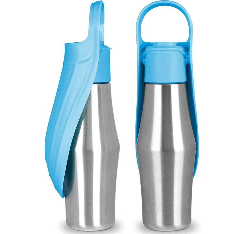 Große Hundewasserflasche aus Edelstahl, tragbarer Hundewassernapf für den Außenbereich, Welpen-Reisewasserbecken, Heimtierbedarf für alle Hunderassen