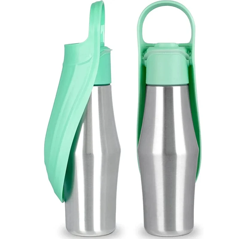 Große Hundewasserflasche aus Edelstahl, tragbarer Hundewassernapf für den Außenbereich, Welpen-Reisewasserbecken, Heimtierbedarf für alle Hunderassen
