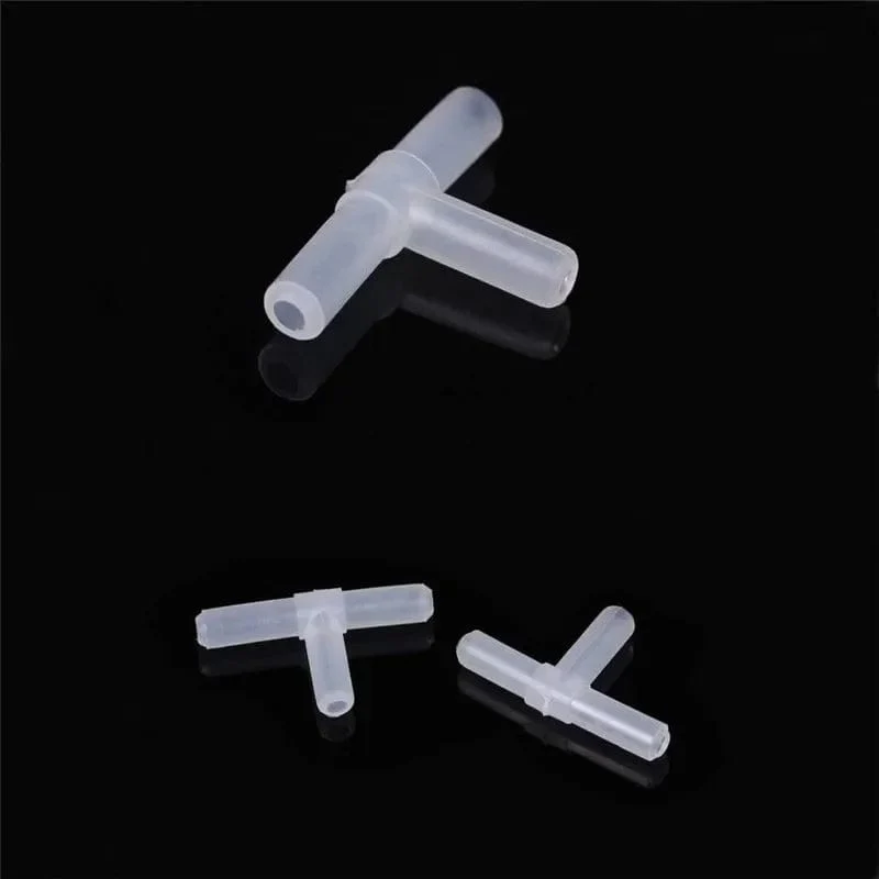 10 Stück 4 mm Kunststoff-T-Stücke „T“ 3-Wege-Fischtank Acuarios Aquarium Luftpumpenleitung Schlauchverbindungen Anschlüsse Luftpumpenzubehör