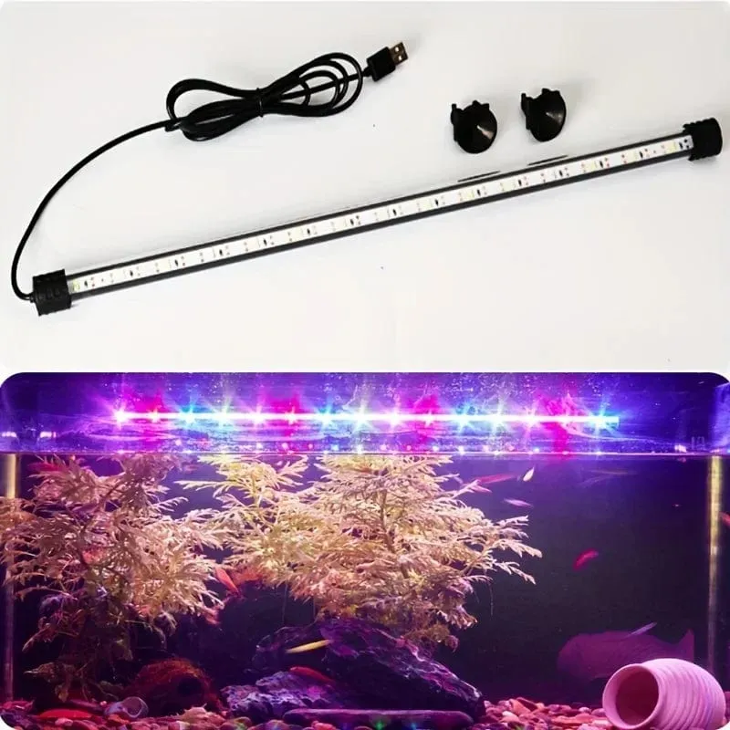 Multi-farbe 17-47cm Aquarium LED Beleuchtung Tauch Stimmung Lampe USB Wasserdicht Aquarium Dekorative Pflanze Wachsen licht Zubehör
