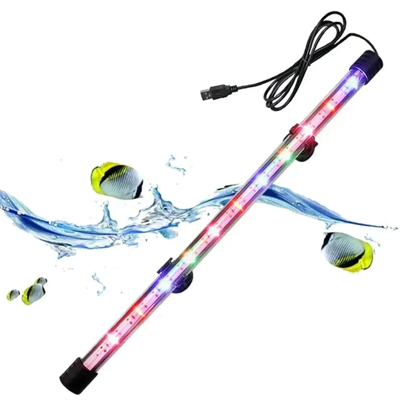 Multi-farbe 17-47cm Aquarium LED Beleuchtung Tauch Stimmung Lampe USB Wasserdicht Aquarium Dekorative Pflanze Wachsen licht Zubehör