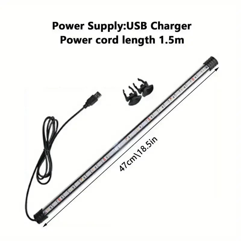 Multi-farbe 17-47cm Aquarium LED Beleuchtung Tauch Stimmung Lampe USB Wasserdicht Aquarium Dekorative Pflanze Wachsen licht Zubehör