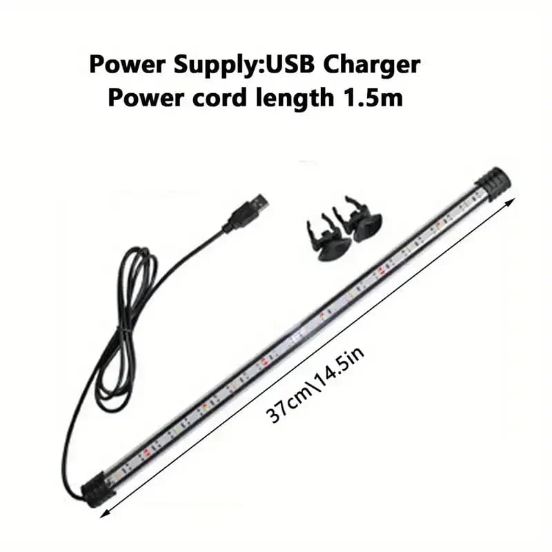Multi-farbe 17-47cm Aquarium LED Beleuchtung Tauch Stimmung Lampe USB Wasserdicht Aquarium Dekorative Pflanze Wachsen licht Zubehör