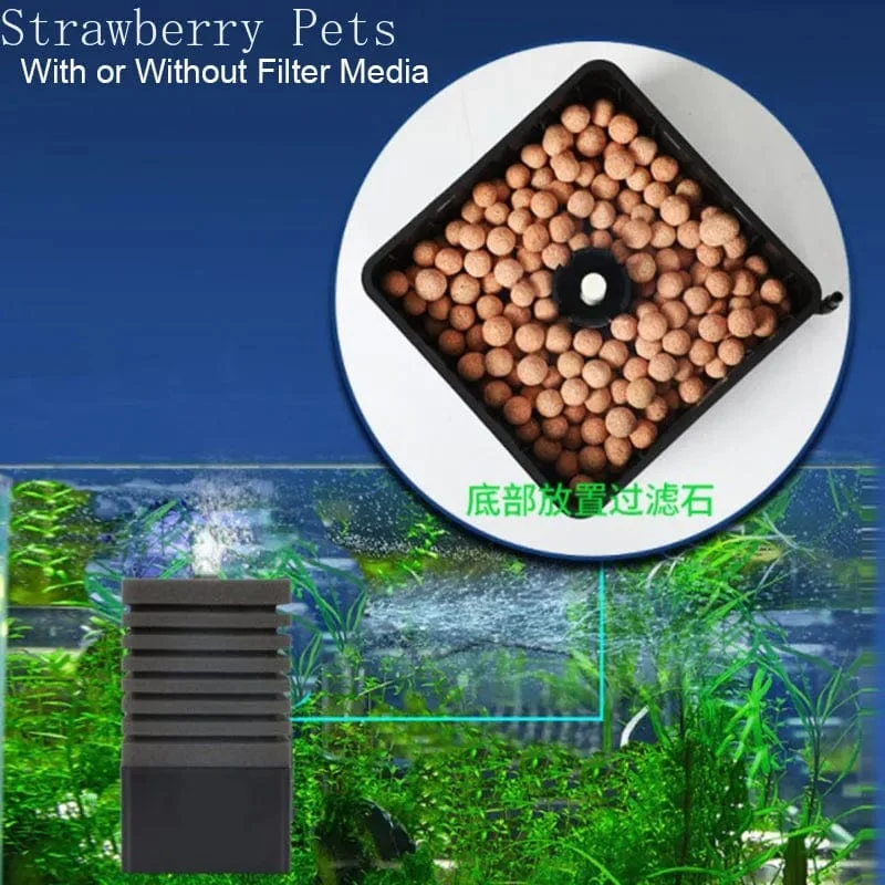 Neuer Bio-Schwammfilter für Aquarium, Garnelenteich, Luftpumpe, biochemische Filtration, geräuschloser Schaum, Aquarium-Zubehör