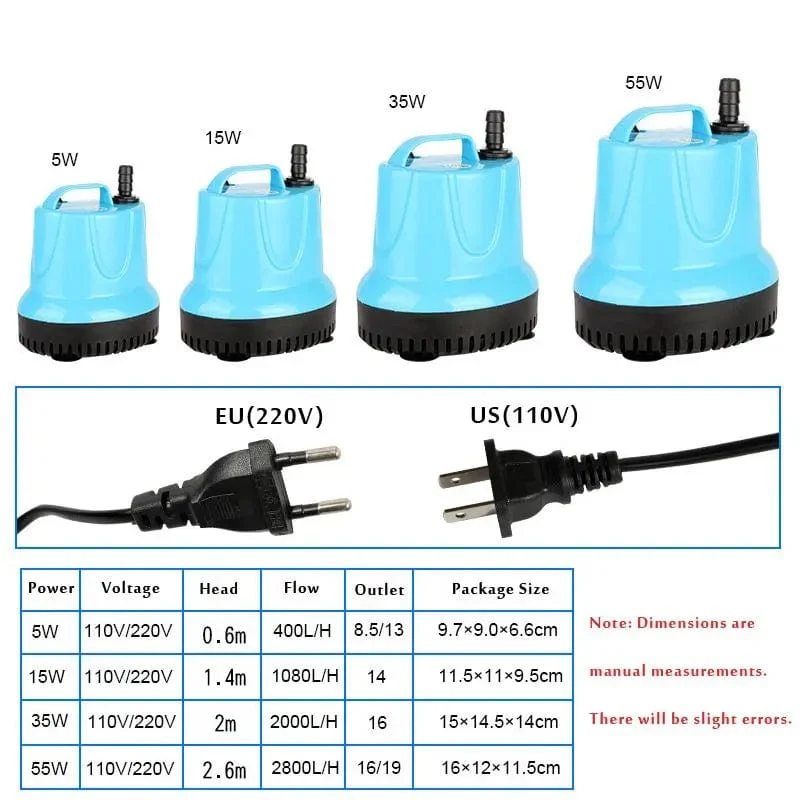 110 V 220 V Aquarium Tauchwasserpumpe Bodensaugpumpe Bodenfilter Gülle für Aquarium, Teich, Aquarium, Brunnen