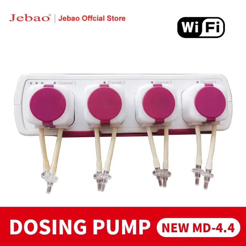 Jebao Jecod Wasserpumpe, Filter, automatische Dosierpumpe, automatischer Meeresriffdosierer, MD4.4, WIFI-Steuerung, 12 V, 3 W, 9 W, Aquarienzubehör