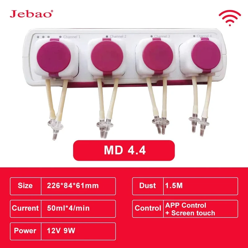 Jebao Jecod Wasserpumpe, Filter, automatische Dosierpumpe, automatischer Meeresriffdosierer, MD4.4, WIFI-Steuerung, 12 V, 3 W, 9 W, Aquarienzubehör