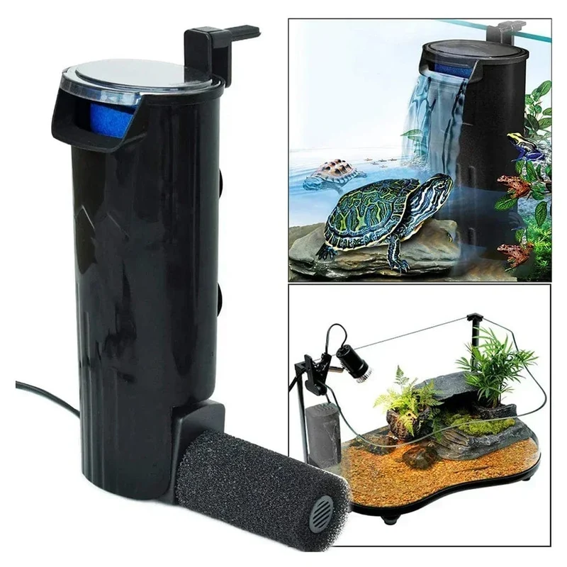 Aquariumfilter, 5 W, niedriges Wasser, Reptilienfilter, Kunststoff, saubere Wasserpumpe, Schildkrötentank, leistungsstarke Filtrationswasserpumpe