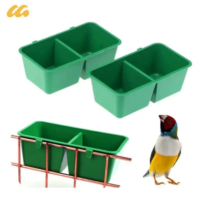 2In1 Vogelfutter Wasser Schüssel Papagei Dual Fütterung Tasse Kunststoff Tauben Käfig Wasser Futter Feeder Vogel Papagei Haustier Voliere Wasser box Schüssel