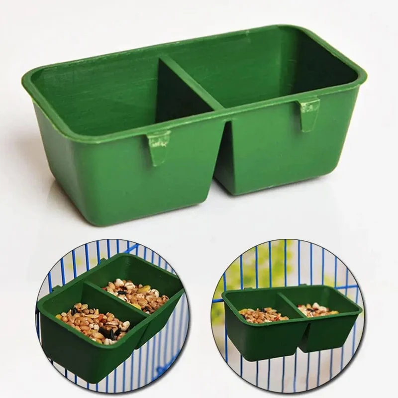 2In1 Vogelfutter Wasser Schüssel Papagei Dual Fütterung Tasse Kunststoff Tauben Käfig Wasser Futter Feeder Vogel Papagei Haustier Voliere Wasser box Schüssel