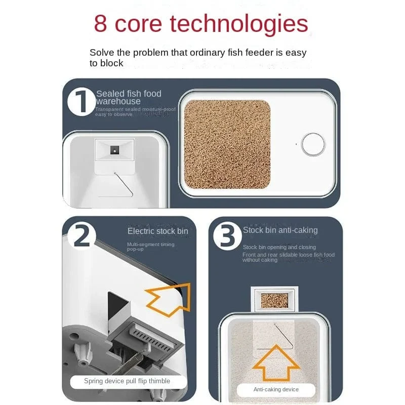 Automatisches Aquarium Feeder Timing/Wifi Wireless Smartphone App Intelligenter Lautsprecher Sprachfernbedienung Fischfütterung