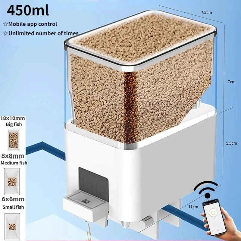Automatisches Aquarium Feeder Timing/Wifi Wireless Smartphone App Intelligenter Lautsprecher Sprachfernbedienung Fischfütterung