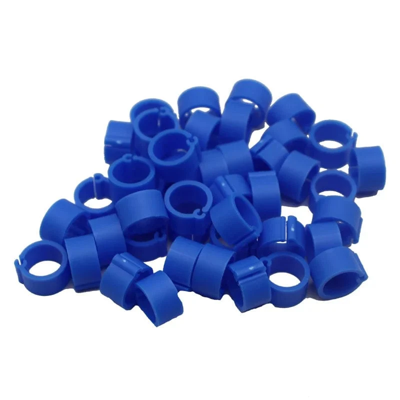 100 Stück 8 mm Innendurchmesser, 7 mm Höhe, Vogel-Fußringe, 10 Farben, ohne Text, Papageien-Tauben-Identifikationsring, Vogelträger