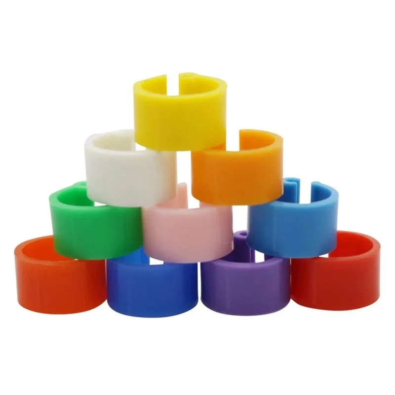 100 Stück Kunststoff-Fußring, Taubenfußring, 8 mm, Vogelmarkierungsfußring, Vogelzucht, Taube, Geflügel, Fütterung, Geflügel, Taubenfußring