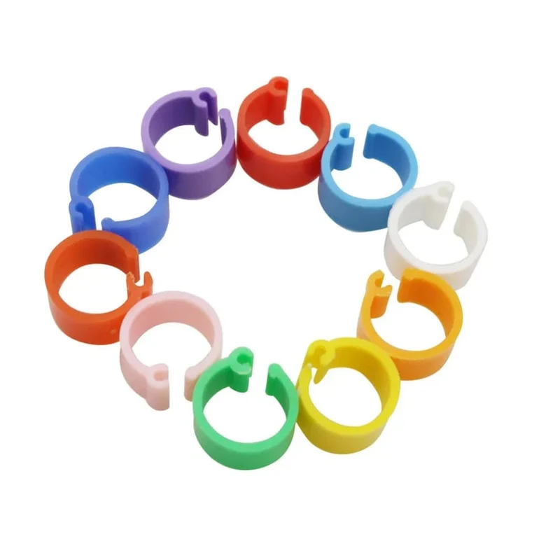 100 Stück Kunststoff-Fußring, Taubenfußring, 8 mm, Vogelmarkierungsfußring, Vogelzucht, Taube, Geflügel, Fütterung, Geflügel, Taubenfußring