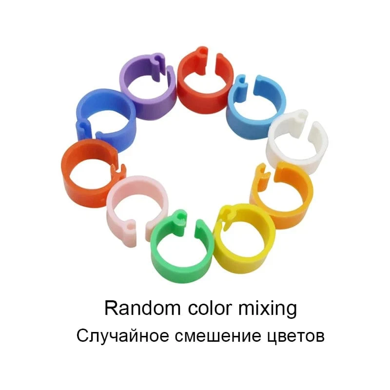100 Stück Kunststoff-Fußring, Taubenfußring, 8 mm, Vogelmarkierungsfußring, Vogelzucht, Taube, Geflügel, Fütterung, Geflügel, Taubenfußring
