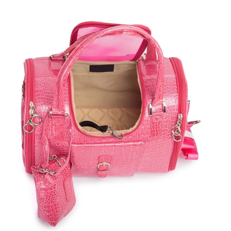Hanpanda Tragbare Outdoor-Hundetasche, kleine Hundetransporttasche, Leder, Reise, Chihuahua, Teddy, PU-Tragetasche für Hunde, Handtasche mit Geldbörse