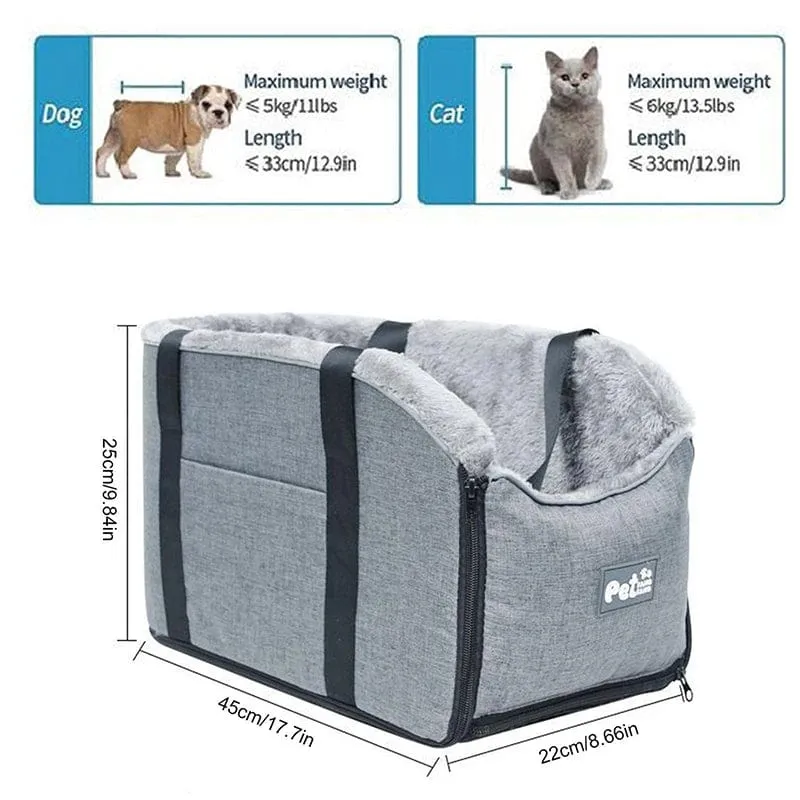 Haustiere Sicherheit Sitz Box Control Konsole Pet Nest Reise Tragbare Haustier Hund Auto Sitz Auto Armlehne Verdicken Plüsch Box Für kleine Hund Katze