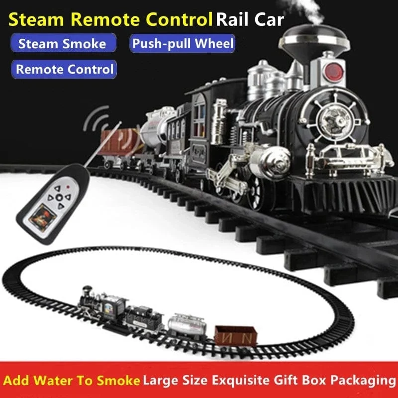 206 CM Super Track Fernbedienung Zug Hinzufügen Wasser Rauch Licht Musik Puzzle Lehre Eltern-Kind-Interaktion DIY Montage RC Spielzeug