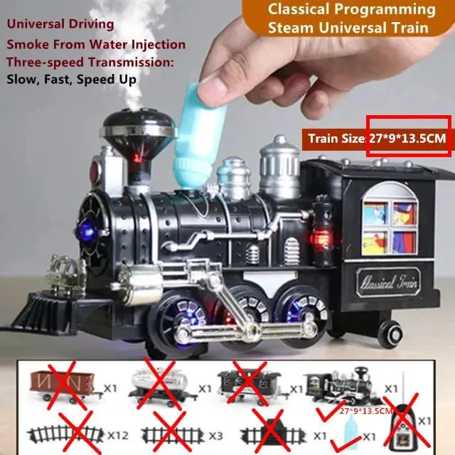 206 CM Super Track Fernbedienung Zug Hinzufügen Wasser Rauch Licht Musik Puzzle Lehre Eltern-Kind-Interaktion DIY Montage RC Spielzeug