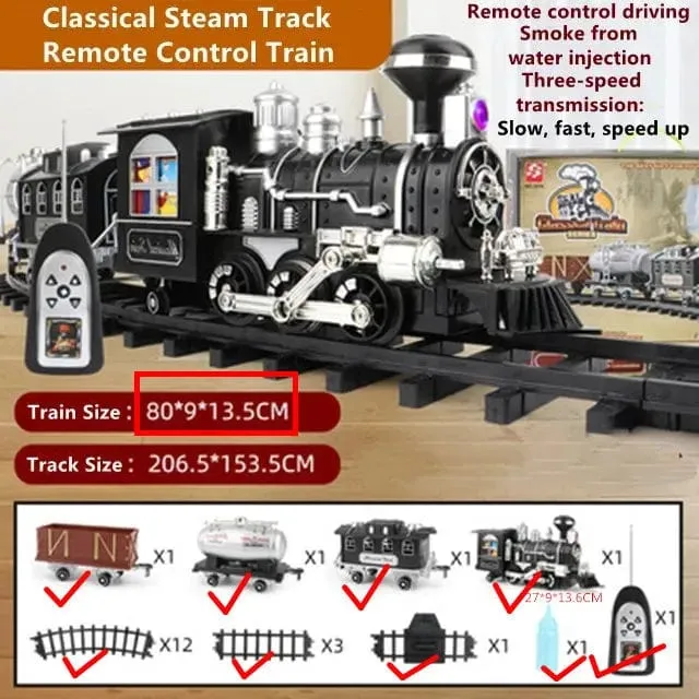 206 CM Super Track Fernbedienung Zug Hinzufügen Wasser Rauch Licht Musik Puzzle Lehre Eltern-Kind-Interaktion DIY Montage RC Spielzeug