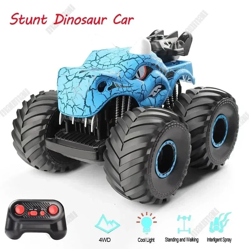 RC Auto Kinder Spielzeug Fernbedienung Autos Kinder Spielzeug Ständer mit Lichter Spray Dinosaurier Stunt Chinesische Elektro Fahrzeug Spielzeug für Jungen