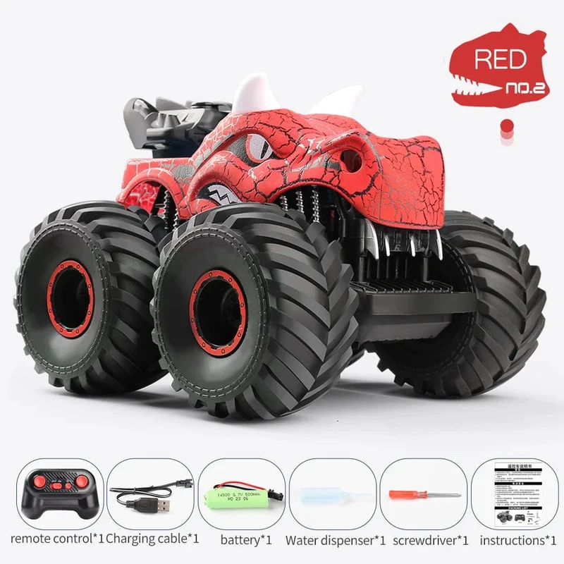 RC Auto Kinder Spielzeug Fernbedienung Autos Kinder Spielzeug Ständer mit Lichter Spray Dinosaurier Stunt Chinesische Elektro Fahrzeug Spielzeug für Jungen