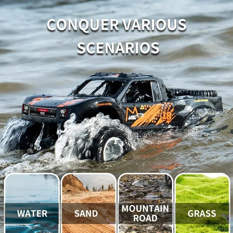 4WD RC Auto Amphibien Geländewagen 2.4G Fernbedienung Wasser Land Wasserdicht Crawler Stunt Klettern Lkw Spielzeug für Kinder