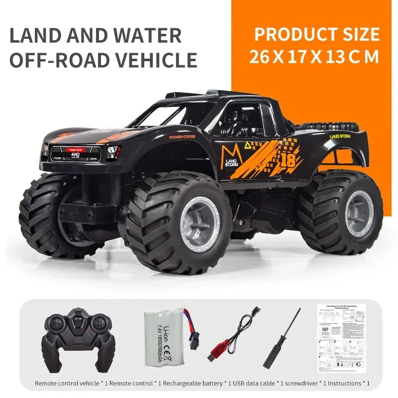 4WD RC Auto Amphibien Geländewagen 2.4G Fernbedienung Wasser Land Wasserdicht Crawler Stunt Klettern Lkw Spielzeug für Kinder