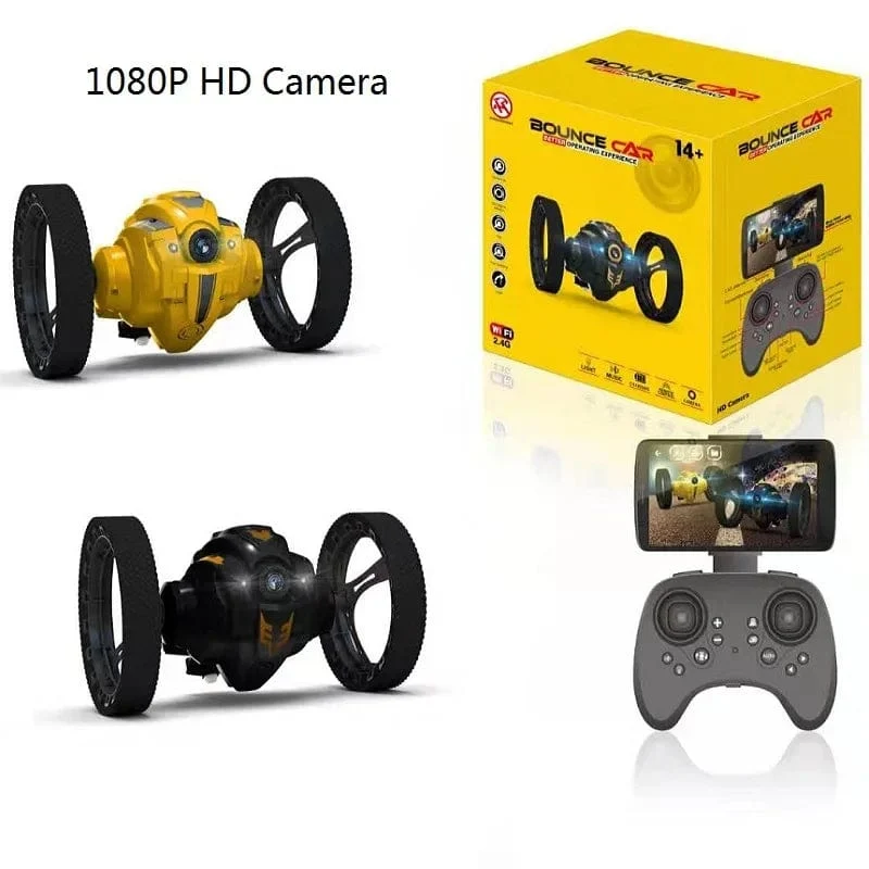 WiFi RC High Speed ​​Video Fernbedienung Springen Auto Streich Stunt Spielzeug LED Scheinwerfer Smart Bounce Racer Weihnachtsgeschenk 720P Kamera