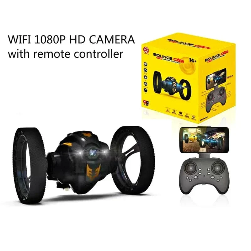 WiFi RC High Speed ​​Video Fernbedienung Springen Auto Streich Stunt Spielzeug LED Scheinwerfer Smart Bounce Racer Weihnachtsgeschenk 720P Kamera