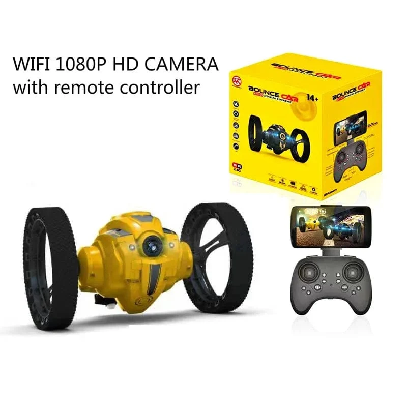 WiFi RC High Speed ​​Video Fernbedienung Springen Auto Streich Stunt Spielzeug LED Scheinwerfer Smart Bounce Racer Weihnachtsgeschenk 720P Kamera