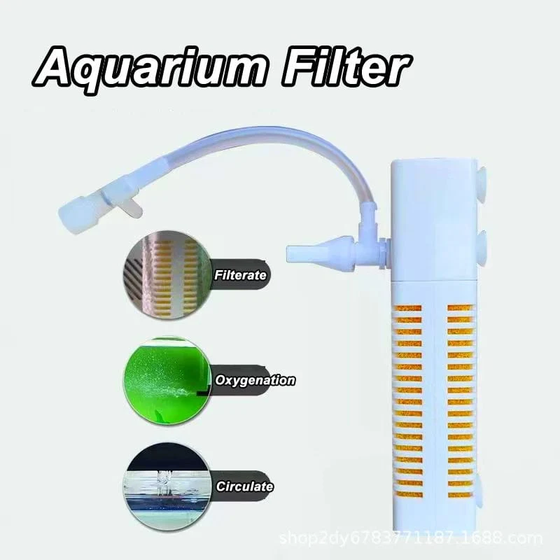 Tauchbarer Aquarium-Innenfilter mit eingebauter Umwälzpumpe, Aquariumfilter, geräuschloser USB-Filter für Aquarium