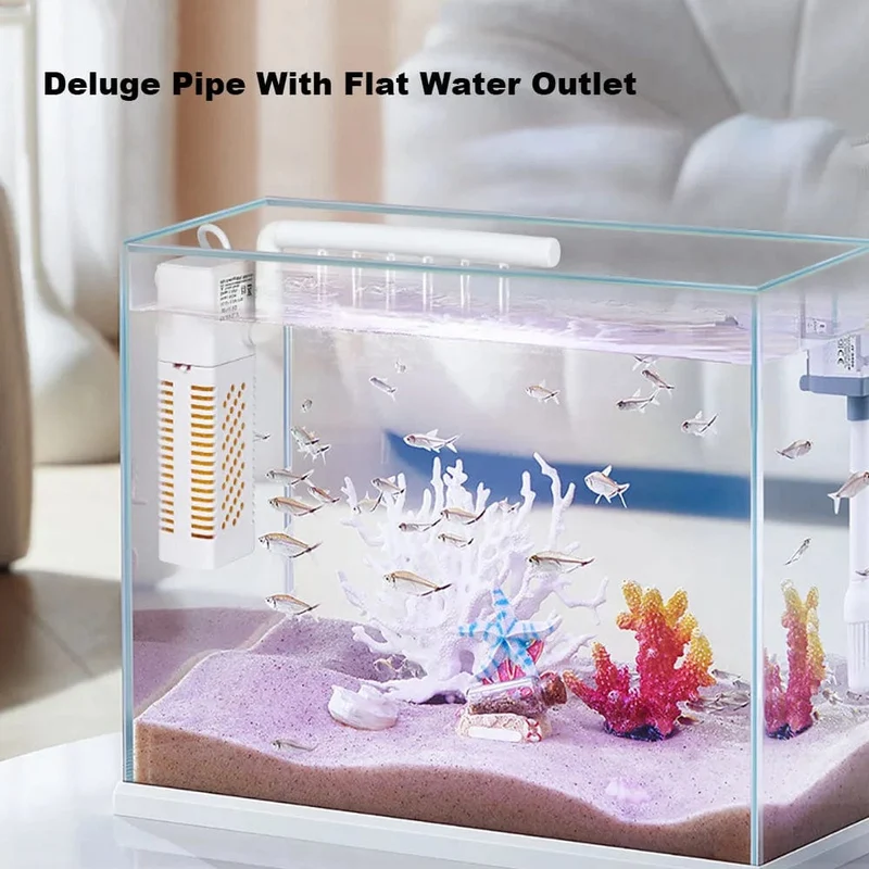 Tauchbarer Aquarium-Innenfilter mit eingebauter Umwälzpumpe, Aquariumfilter, geräuschloser USB-Filter für Aquarium