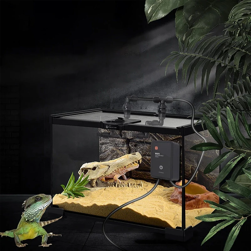 Intelligenter Reptilien-Nebelgerät für Terrarien, Luftbefeuchter, elektronischer Timer, automatischer Nebel, Regenwald-Sprühsystem, Sprinklersteuerung