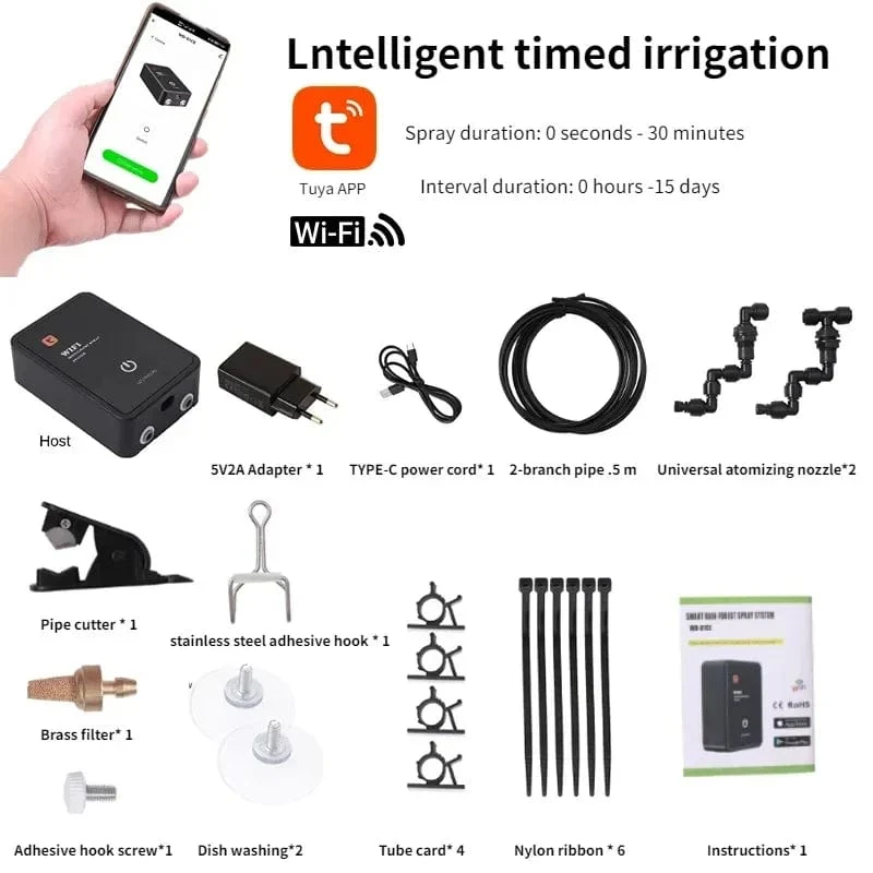 Intelligenter Reptilien-Nebelgerät für Terrarien, Luftbefeuchter, elektronischer Timer, automatischer Nebel, Regenwald-Sprühsystem, Sprinklersteuerung