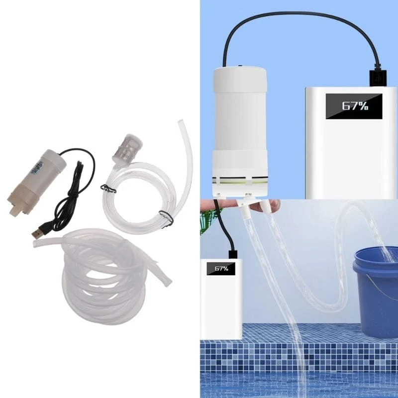 Selbstansaugende Wasserpumpe mit USB-Stromversorgung, zum Ablassen von stehendem Wasser, Balkonen, Staunässe und Fischwasser