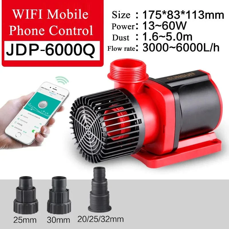 SUNSUN JDP DC Variable Frequenz, leise, leise, WLAN, Tauchwasserpumpe für Meeresriffaquarien, Teich, 100–240 V