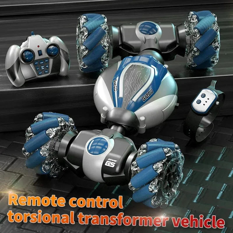 2.4G Mini Geste Induktion Twist Auto Licht Elektrische RC Spielzeug Verformung Auto Kid Drift Stunt Fernbedienung Geländewagen