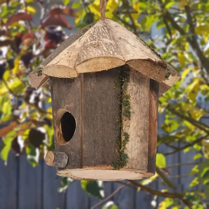 Außerhalb hölzernes Vogelnest, natürliches Dekor, Vogelhütte, Kolibri-Haus für Zuhause, Basteln, Wildvogelnest, Räumung, Garten, Vogelhaus-Dekoration