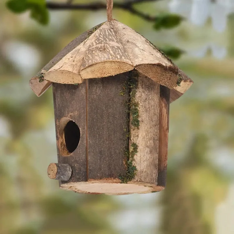 Außerhalb hölzernes Vogelnest, natürliches Dekor, Vogelhütte, Kolibri-Haus für Zuhause, Basteln, Wildvogelnest, Räumung, Garten, Vogelhaus-Dekoration