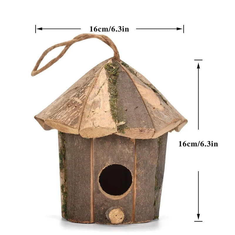 Außerhalb hölzernes Vogelnest, natürliches Dekor, Vogelhütte, Kolibri-Haus für Zuhause, Basteln, Wildvogelnest, Räumung, Garten, Vogelhaus-Dekoration