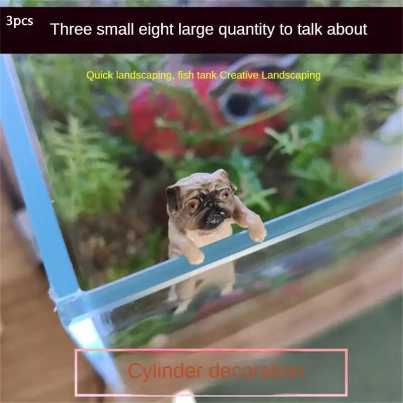 Mini Cartoon Hund Ornament Harz Figur DIY Handwerk Statue Für Aquarium Goldfischglas Aquarium Zubehör Hause Dekoration