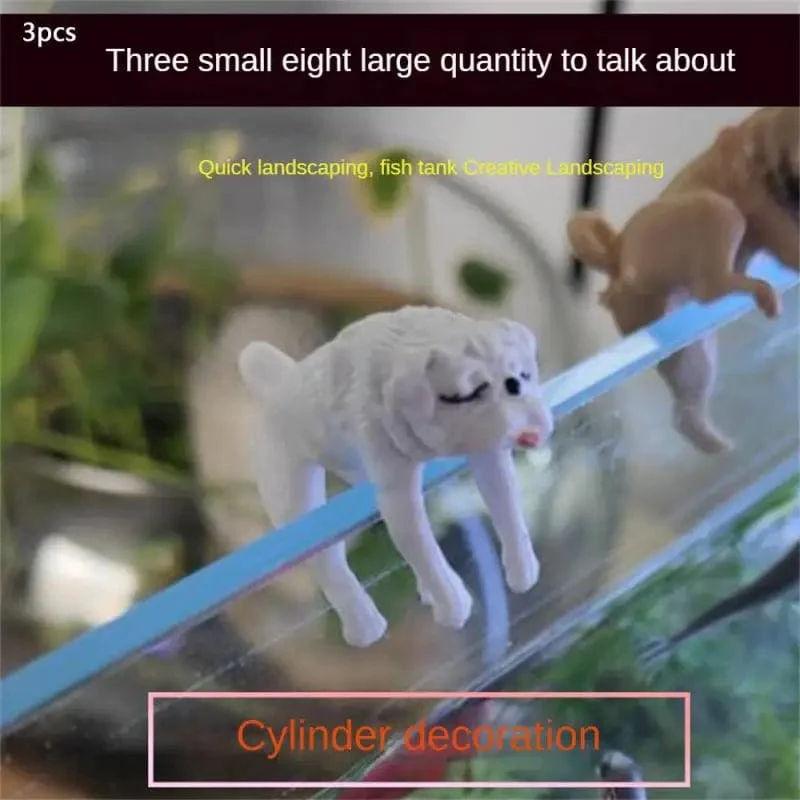 Mini Cartoon Hund Ornament Harz Figur DIY Handwerk Statue Für Aquarium Goldfischglas Aquarium Zubehör Hause Dekoration