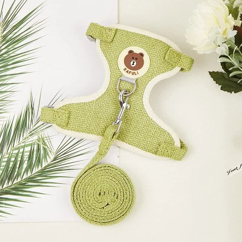 Niedliches Kaninchengeschirr-Leine-Set, Hasen-Haustierzubehör, kleine Transportbox, Teddybär, Katzenleine, Kaninchenhalsband, Kaninchenzubehör