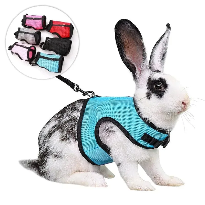 Mesh Atmungsaktive Frettchen Bunny Harness Leine Set für Kleine Tiere Kaninchen Hamster Sommer Gehende Haustier Blei mascotas Zubehör