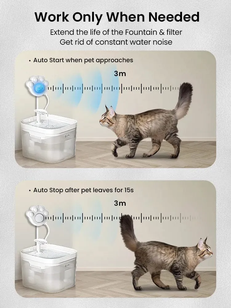 DownyPaws Pfotenförmiger PIR-Bewegungssensor für automatischen Katzenbrunnen, Infrarotsensor für alle Haustierwasserspender mit USB-Schnittstelle