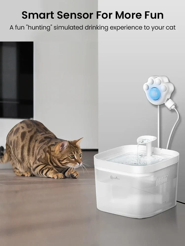 DownyPaws Pfotenförmiger PIR-Bewegungssensor für automatischen Katzenbrunnen, Infrarotsensor für alle Haustierwasserspender mit USB-Schnittstelle